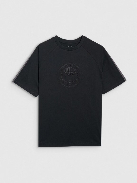Damski t-shirt oversize z nadrukiem 4F 4FRSS25TTSHF2791 - czarny