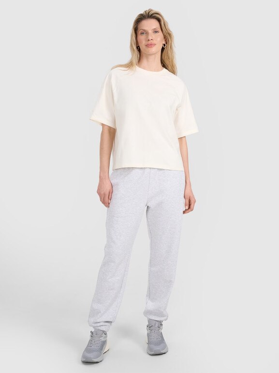 Damski t-shirt oversize 4F 4FRSS25TTSHF2792 - biały 