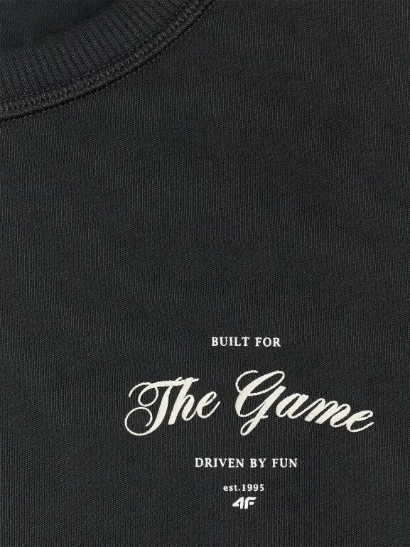 Damski t-shirt oversize z nadrukiem 4F 4FRSS25TTSHF2977 - czarny