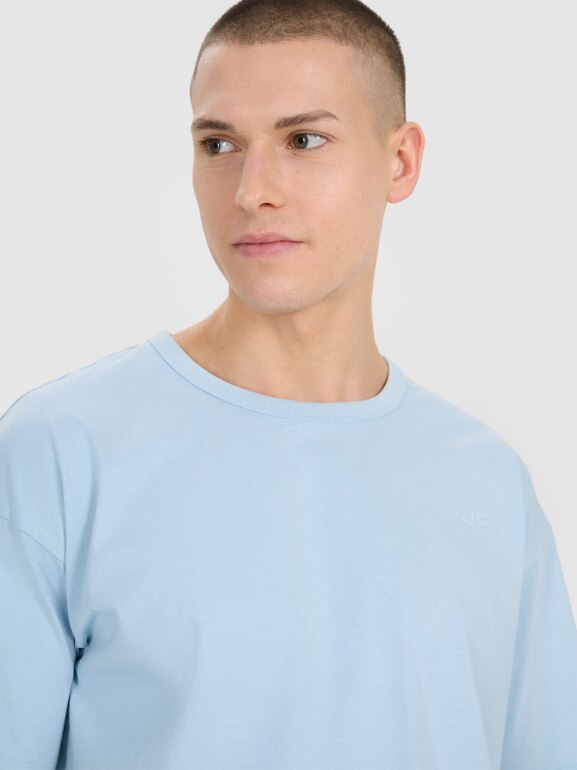 Męski t-shirt oversize 4F 4FRSS25TTSHM2686 - niebieski