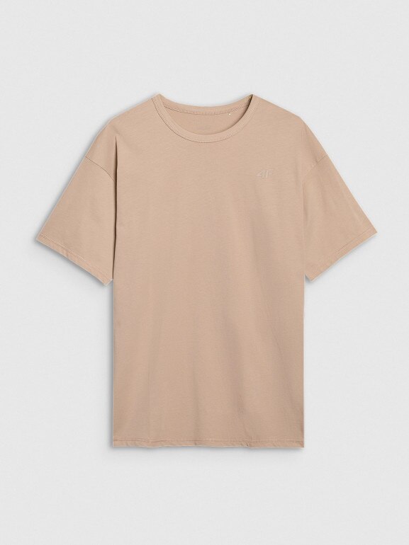 Męski t-shirt oversize 4F 4FRSS25TTSHM2686 - brązowy