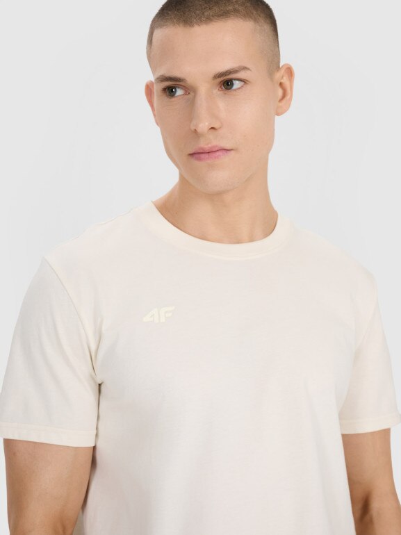 Męski t-shirt z nadrukiem 4F 4FRSS25TTSHM2687 - biały