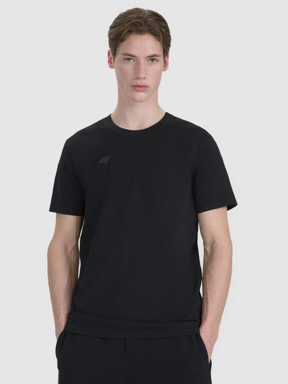 Męski t-shirt z nadrukiem 4F 4FRSS25TTSHM2687 - czarny