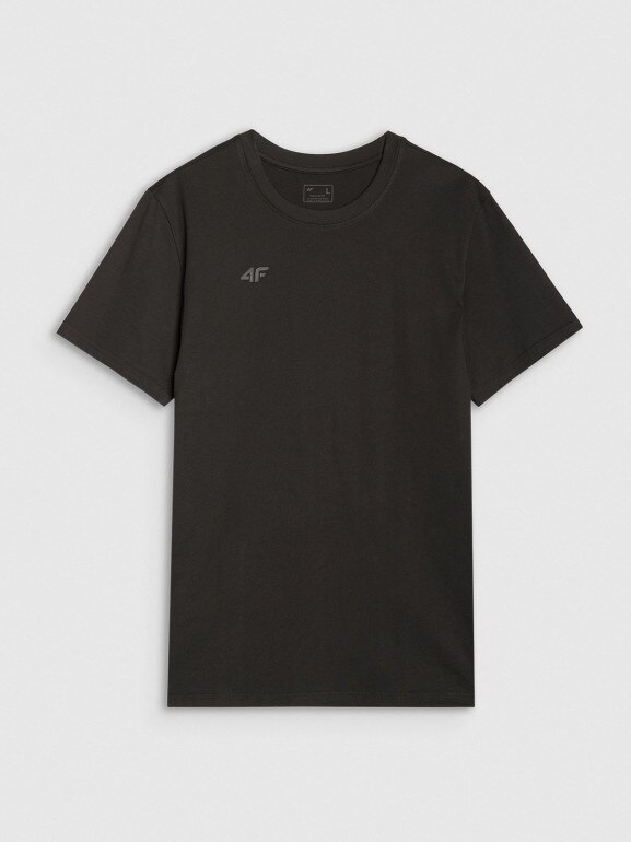 Męski t-shirt z nadrukiem 4F 4FRSS25TTSHM2687 - czarny