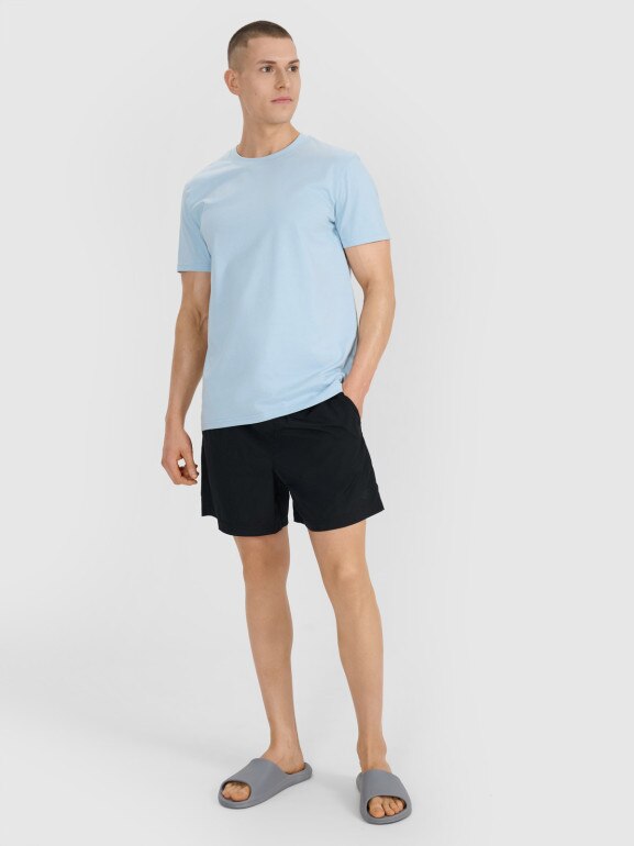 Męski t-shirt z nadrukiem 4F 4FRSS25TTSHM2687 - niebieski