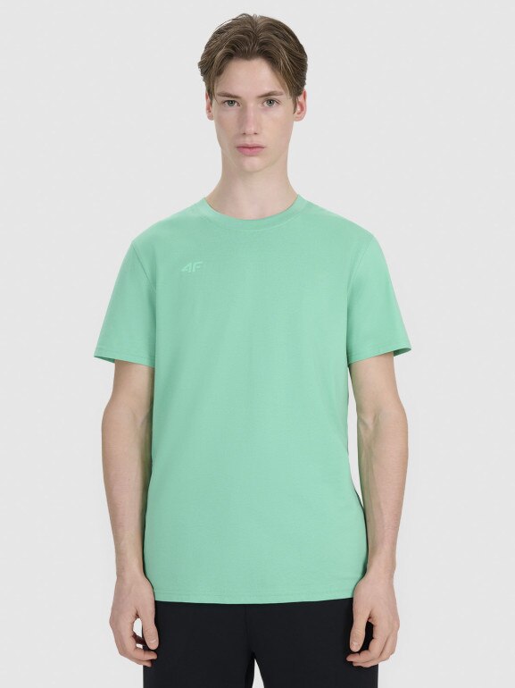Męski t-shirt z nadrukiem 4F 4FRSS25TTSHM2687 - zielony