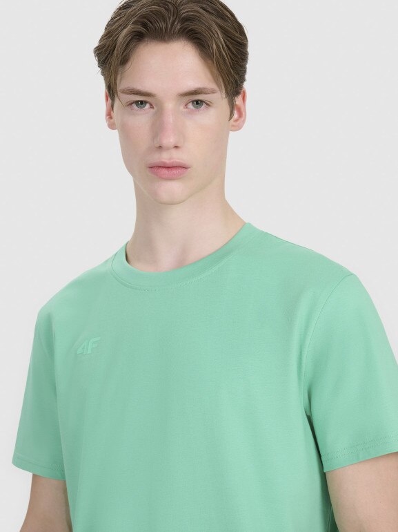 Męski t-shirt z nadrukiem 4F 4FRSS25TTSHM2687 - zielony
