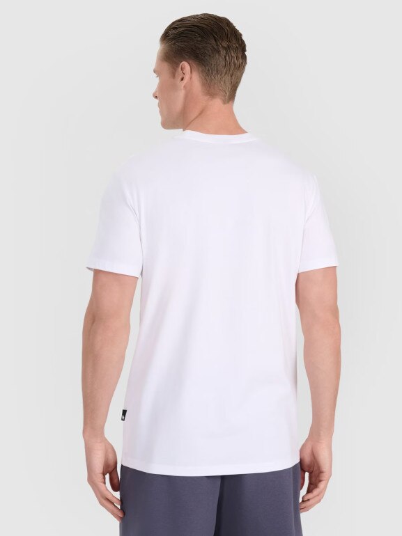 Męski t-shirt z nadrukiem 4F 4FRSS25TTSHM2848 - biały