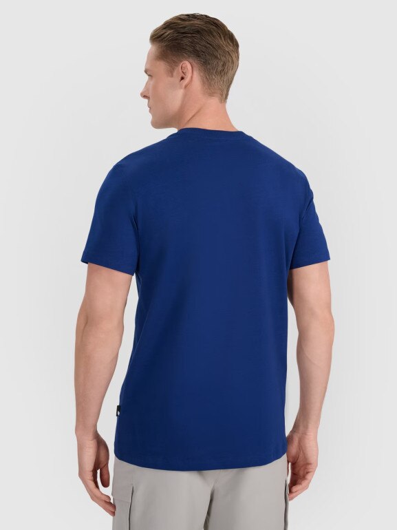 Męski t-shirt z nadrukiem 4F 4FRSS25TTSHM2854 - granatowy