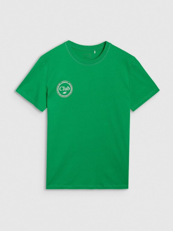 Męski t-shirt z nadrukiem 4F 4FRSS25TTSHM2854 - zielony