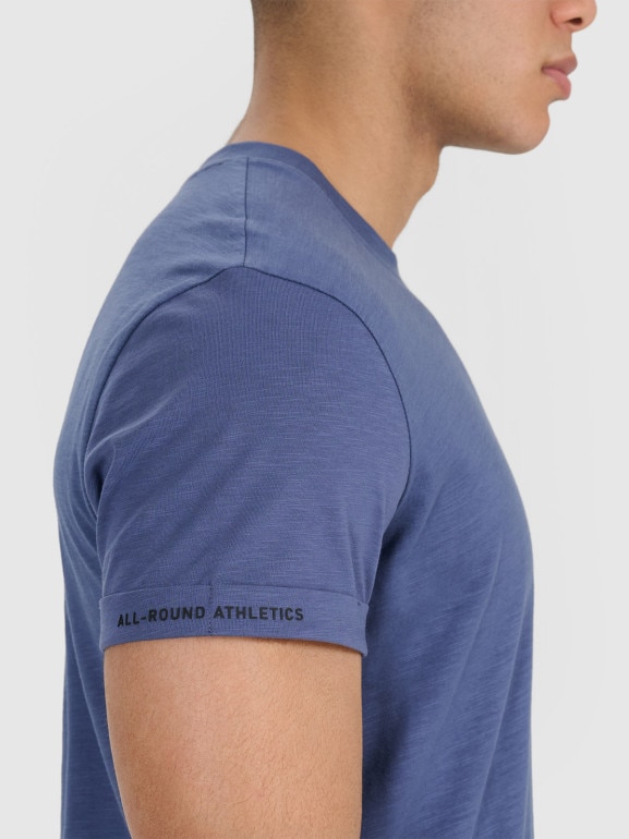 Męski t-shirt basic 4F 4FRSS25TTSHM3041 - niebieski