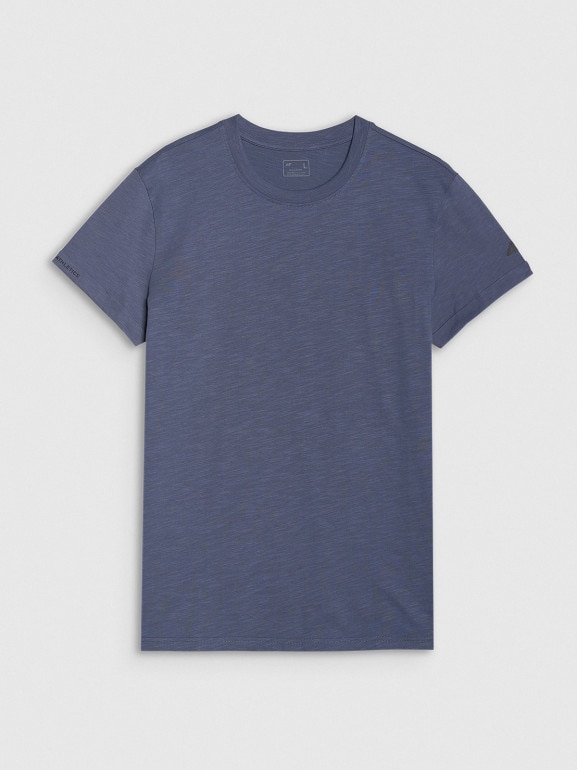 Męski t-shirt basic 4F 4FRSS25TTSHM3041 - niebieski
