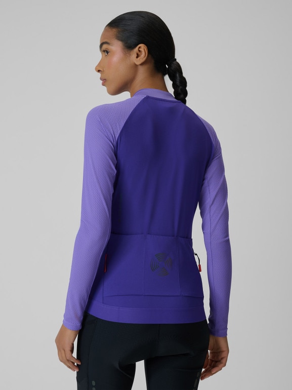Damski longsleeve kolarski UPF50+ 4F 4FRSS26TFLOF650 - fioletowy