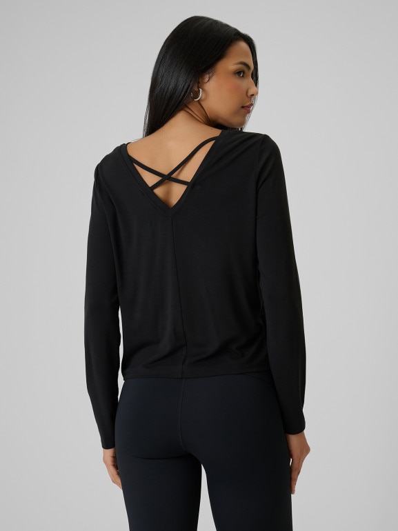 Damski longsleeve bez nadruku 4F 4FRSS26TLONF673 - czarny