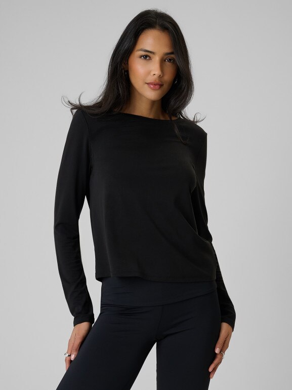 Damski longsleeve bez nadruku 4F 4FRSS26TLONF673 - czarny