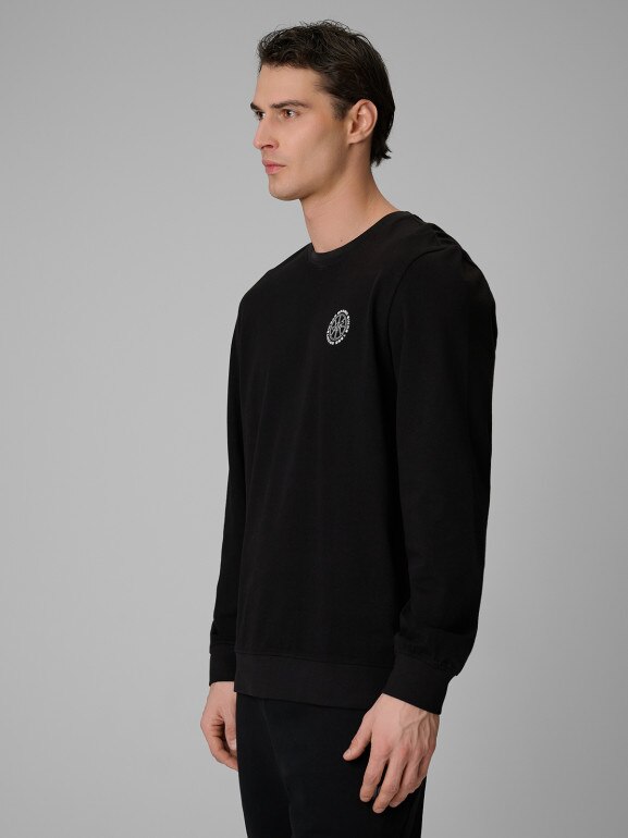Męski longsleeve bez nadruku 4F 4FRSS26TLONM671 - czarny