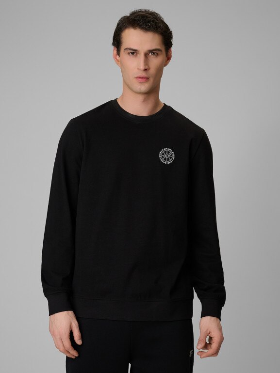 Męski longsleeve bez nadruku 4F 4FRSS26TLONM671 - czarny