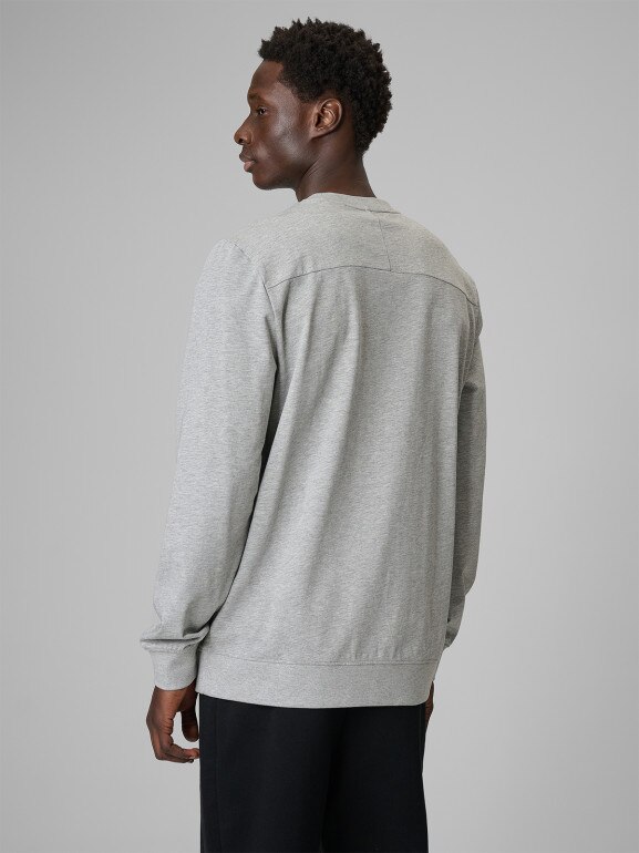 Męski longsleeve bez nadruku 4F 4FRSS26TLONM671 - szary