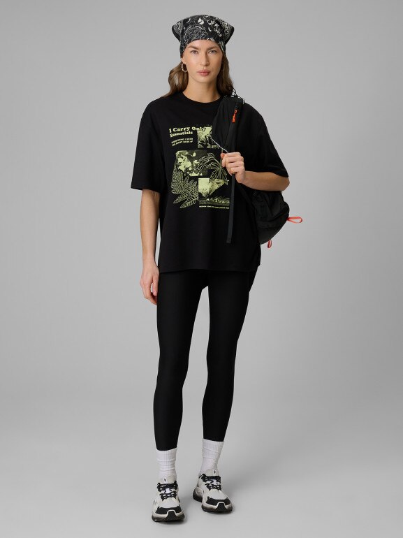 Damski t-shirt z nadrukiem 4F 4FRSS26TTSHF3705 - czarny