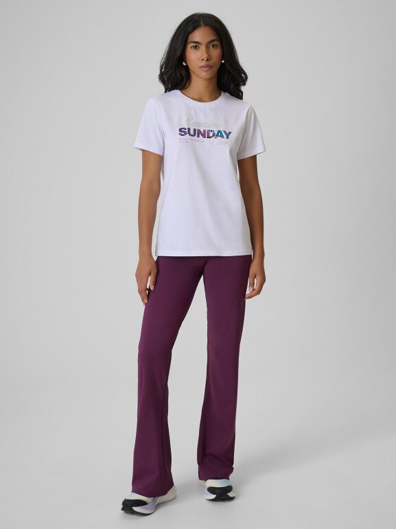 Damski t-shirt z nadrukiem 4F 4FRSS26TTSHF3793 - biały