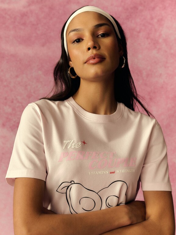 Damski t-shirt z nadrukiem 4F 4FRSS26TTSHF3853 - różowy