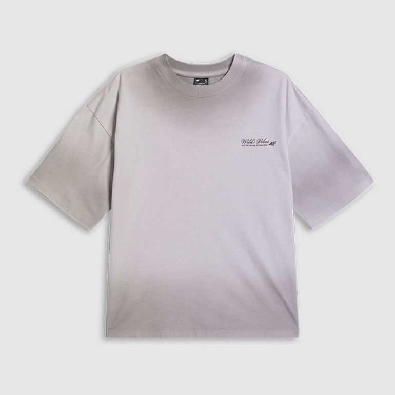 Damski t-shirt z nadrukiem 4F 4FRSS26TTSHF4024 - szary