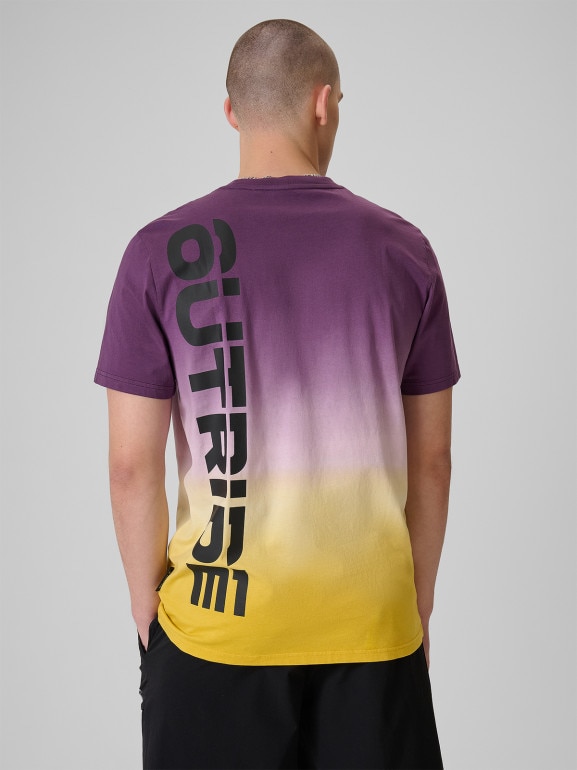 Męski t-shirt z nadrukiem 4F 4FRSS26TTSHM3877 - fioletowy