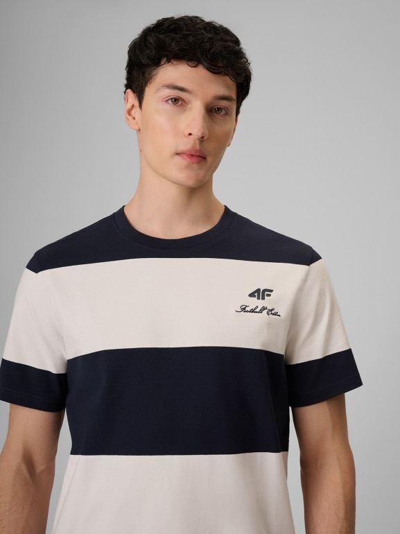 Męski t-shirt z nadrukiem 4F 4FRSS26TTSHM3975 - czarny