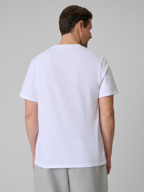 Męski t-shirt z nadrukiem 4F 4FRSS26TTSHM3989 - biały