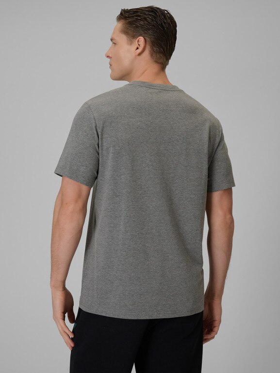 Męski t-shirt z nadrukiem 4F 4FRSS26TTSHM3990 - szary