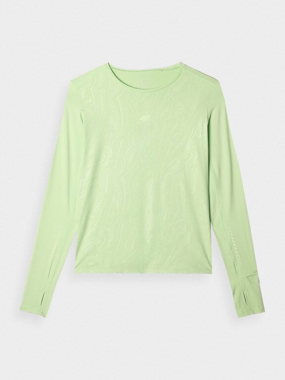 Damski longsleeve do biegania 4F 4FWAW24TFLOF249 - zielony