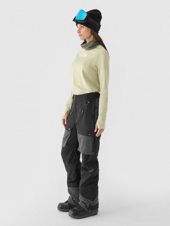 Damskie spodnie snowboardowe 4F 4FWAW24TFTRF701 - czarne