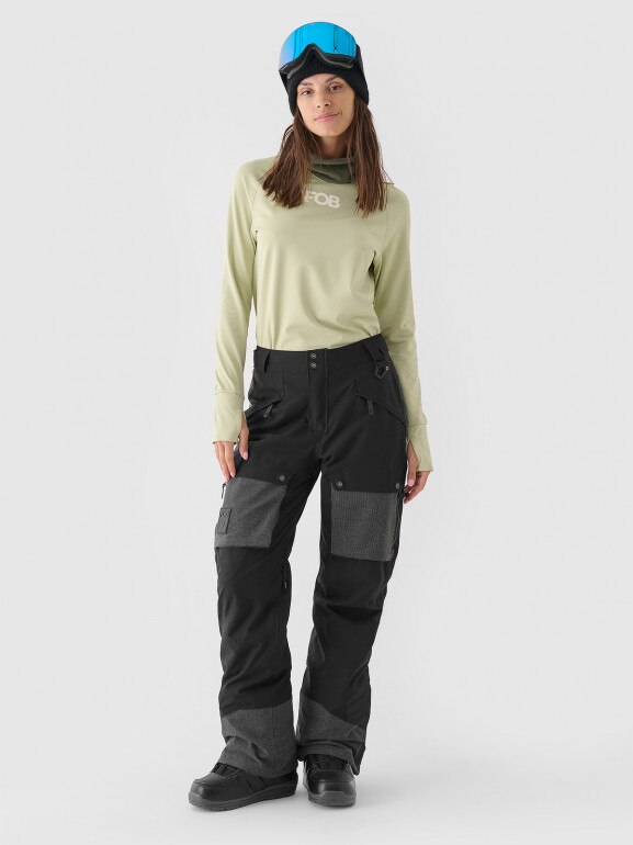 Damskie spodnie snowboardowe 4F 4FWAW24TFTRF701 - czarne