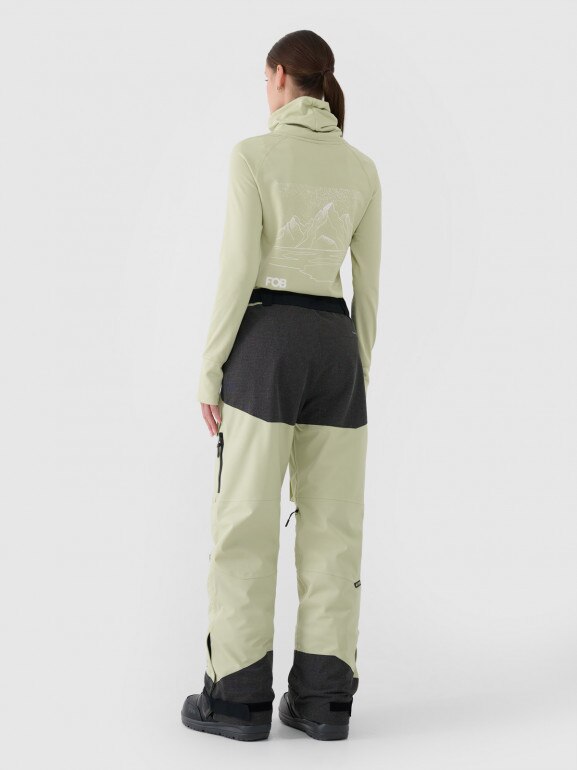 Damskie spodnie snowboardowe 4F 4FWAW24TFTRF701 - zielone
