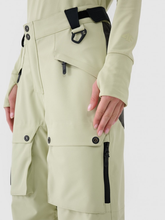 Damskie spodnie snowboardowe 4F 4FWAW24TFTRF701 - zielone