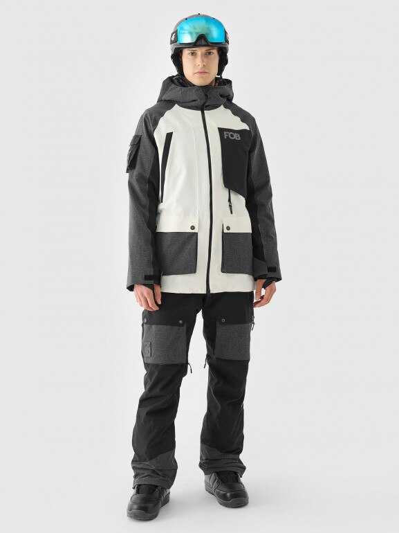Męska kurtka snowboardowa 4F 4FWAW24TTJAM511 - szara
