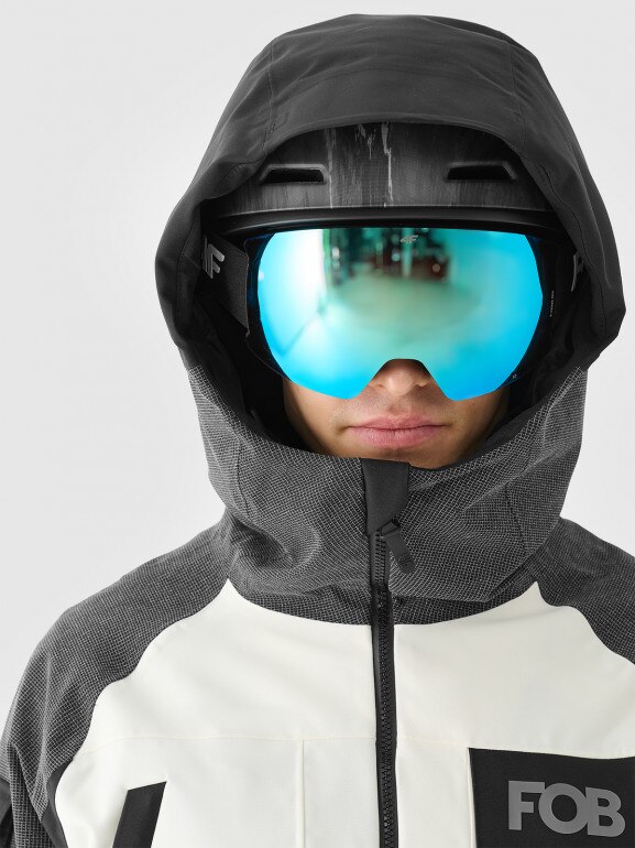 Męska kurtka snowboardowa 4F 4FWAW24TTJAM511 - szara
