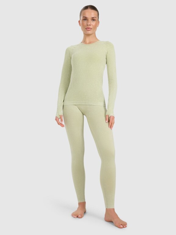 Damski longsleeve do jogi i pilatesu 4F 4FWAW25TFLOF429 - zielony
