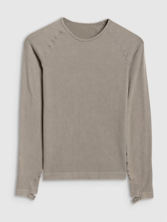 Damski longsleeve do jogi i pilatesu 4F 4FWAW25TFLOF429 - szary