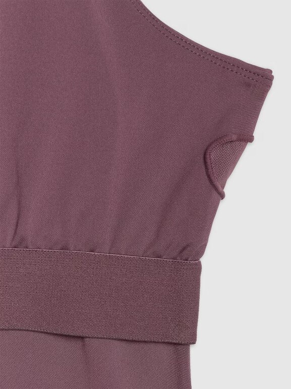 Damski top treningowy szybkoschnący 4F 4FWAW25TFSLF571 - brązowy