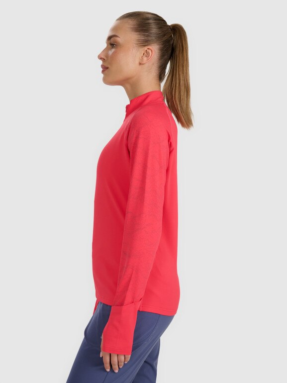 Damska bluza do biegania 4F 4FWAW25TFSWF578 - czerwona