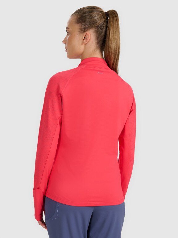 Damska bluza do biegania 4F 4FWAW25TFSWF578 - czerwona