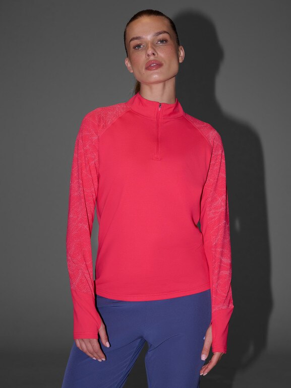 Damska bluza do biegania 4F 4FWAW25TFSWF578 - czerwona