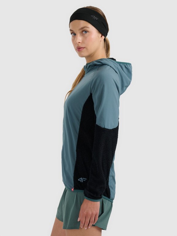 Damska bluza do biegania w terenie 4F 4FWAW25TFSWF584 - zielona