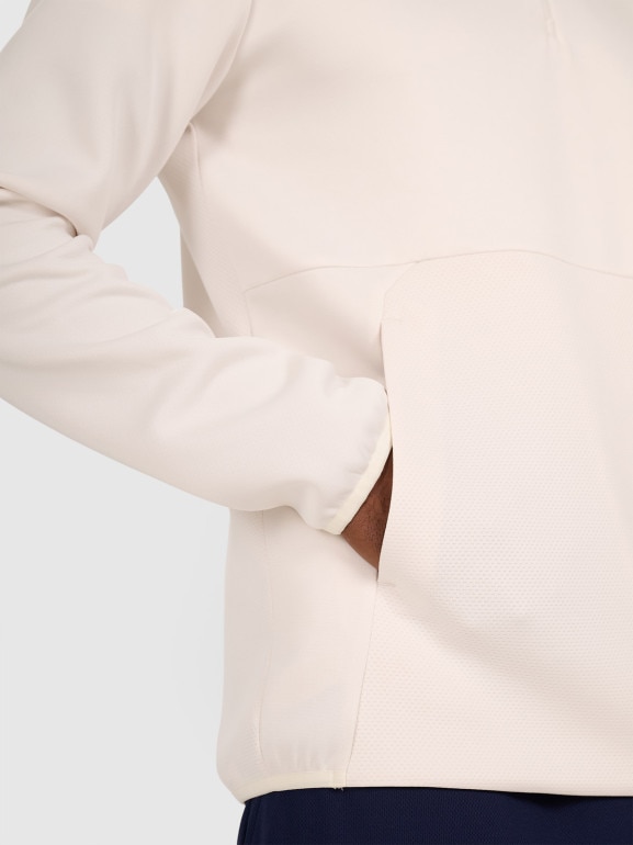 Męska bluza treningowa bez kaptura 4F 4FWAW25TFSWM561 - biała
