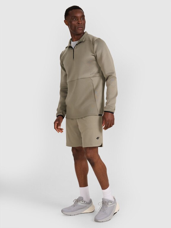 Męska bluza treningowa bez kaptura 4F 4FWAW25TFSWM561 - khaki