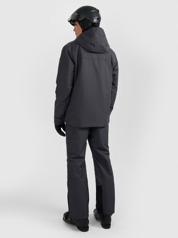 Męskie spodnie narciarskie z szelkami 4F 4FWAW25TFTRM1155 - szare