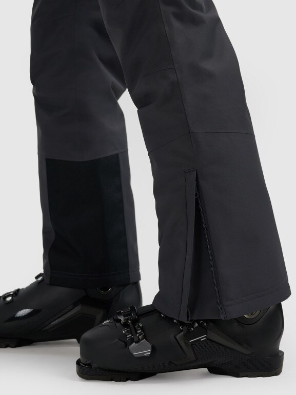 Męskie spodnie narciarskie z szelkami 4F 4FWAW25TFTRM1155 - szare