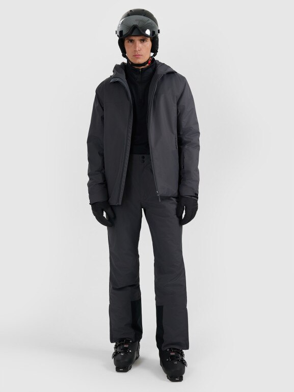 Męskie spodnie narciarskie z szelkami 4F 4FWAW25TFTRM1155 - szare