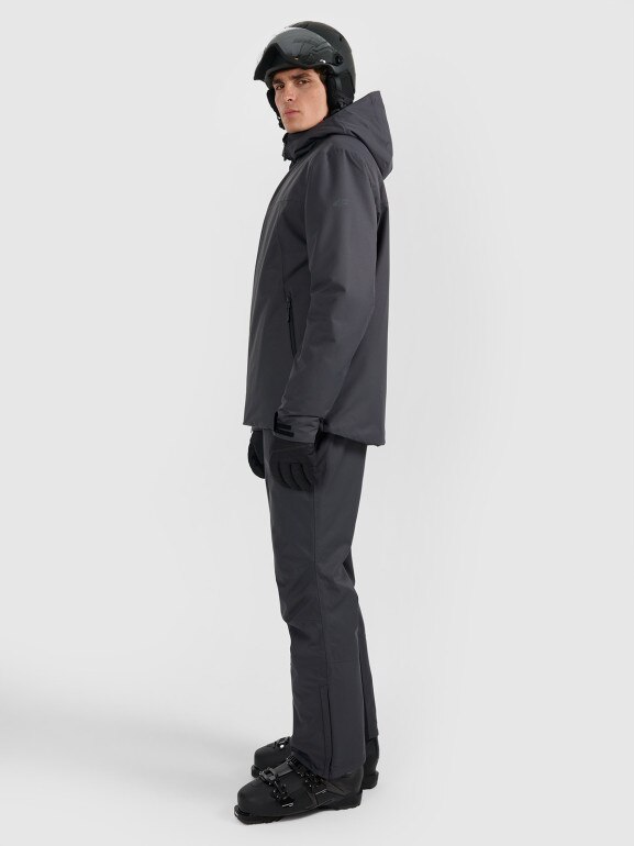 Męskie spodnie narciarskie z szelkami 4F 4FWAW25TFTRM1155 - szare